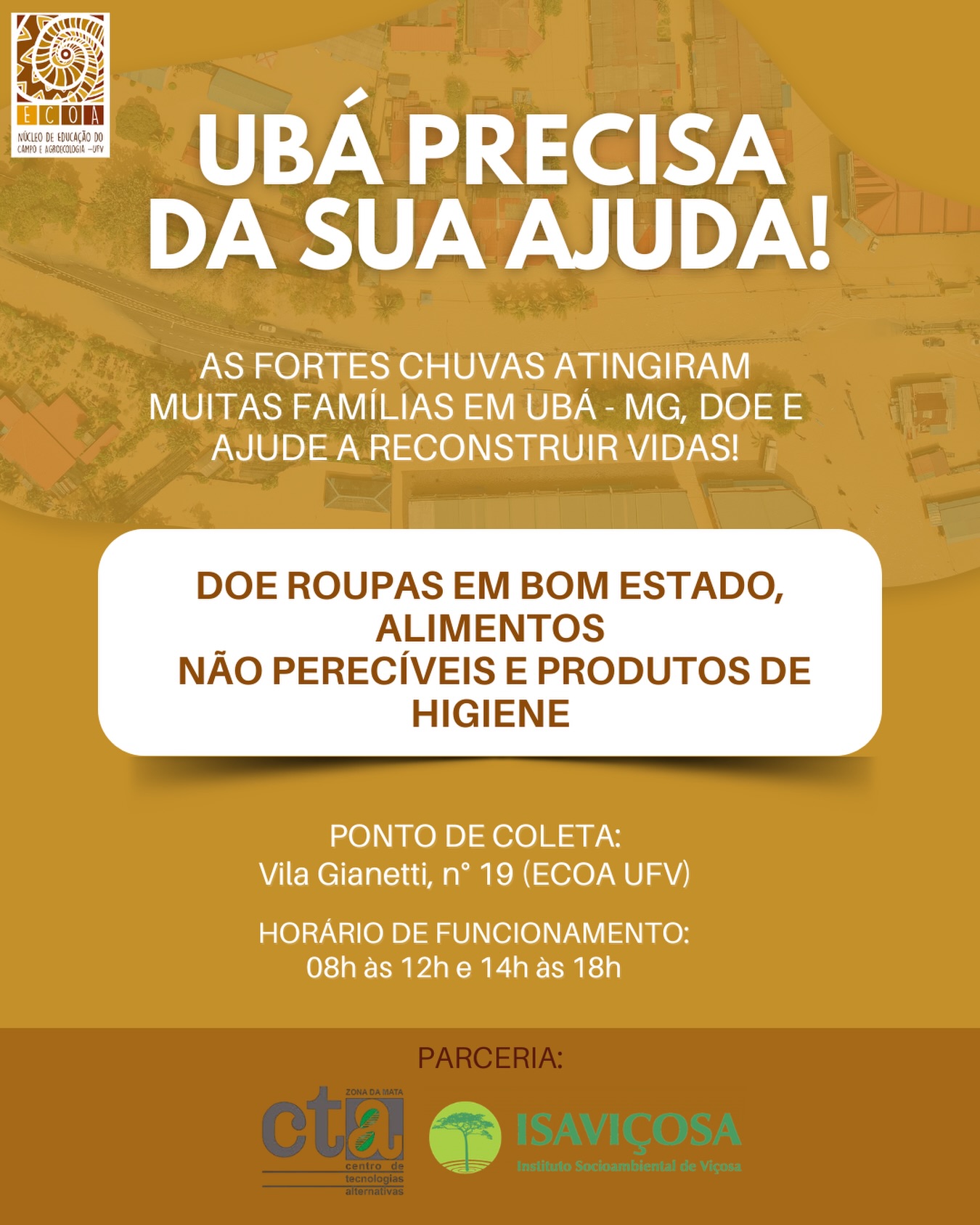 Ubá precisa de nós: campanha solidária após as chuvas