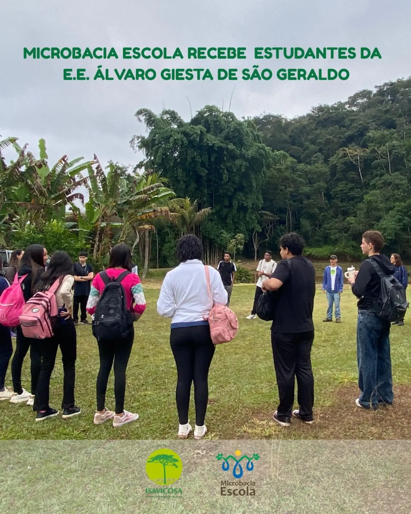 Estudantes do Ensino Médio da Escola Álvaro Giesta visitam a Microbacia Escola